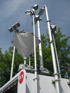 Camion de présentation fireco one présentant notre gamme de mât