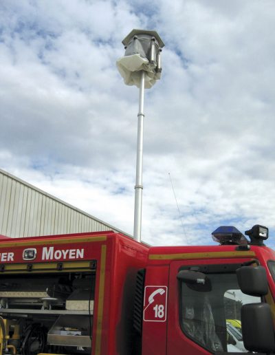 Lumicone en déploiement sur camion pompier