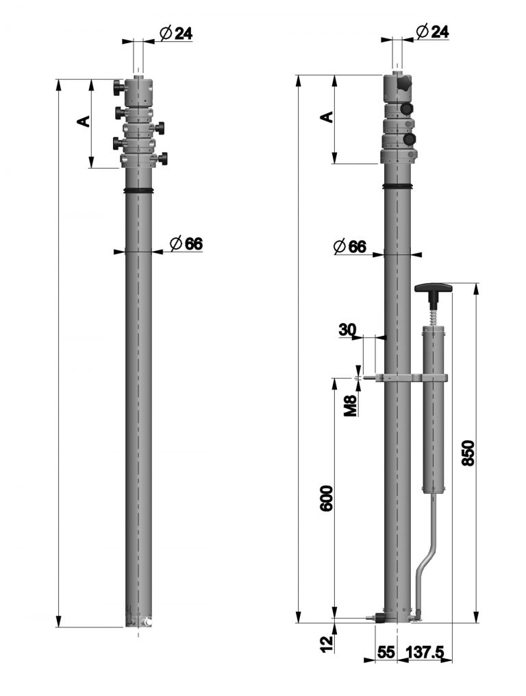 Mât D'antennes Télescopique NIMO 1,55m-4,5m Avec Kit De Vent, Neuf, 3 Ans Garantie