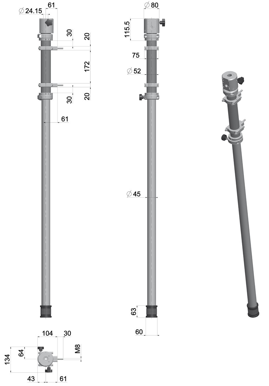 Trépieds et Quadripieds, supports pour mâts télescopiques pneumatiques