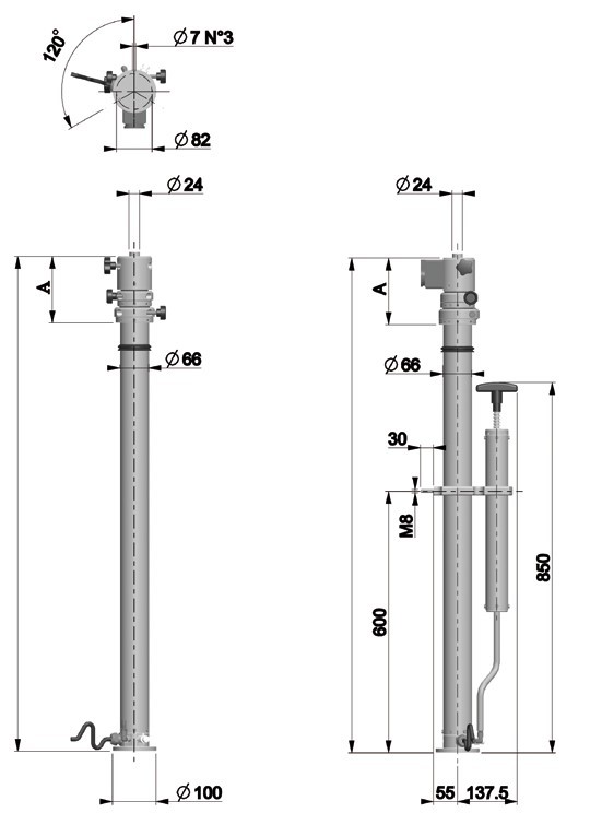 Mât telescopique ENTRY, Hauteur de 2m à 4m avec charge max de 23kg