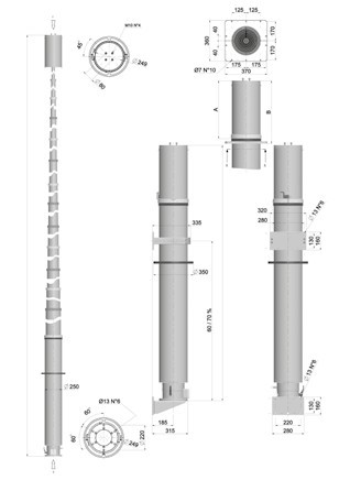 Mât telescopique GIANT, Hauteur de 12 à 40m avec charge max de 320kg