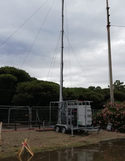 Mats télescopique avec antenne télécom réseaux mobile