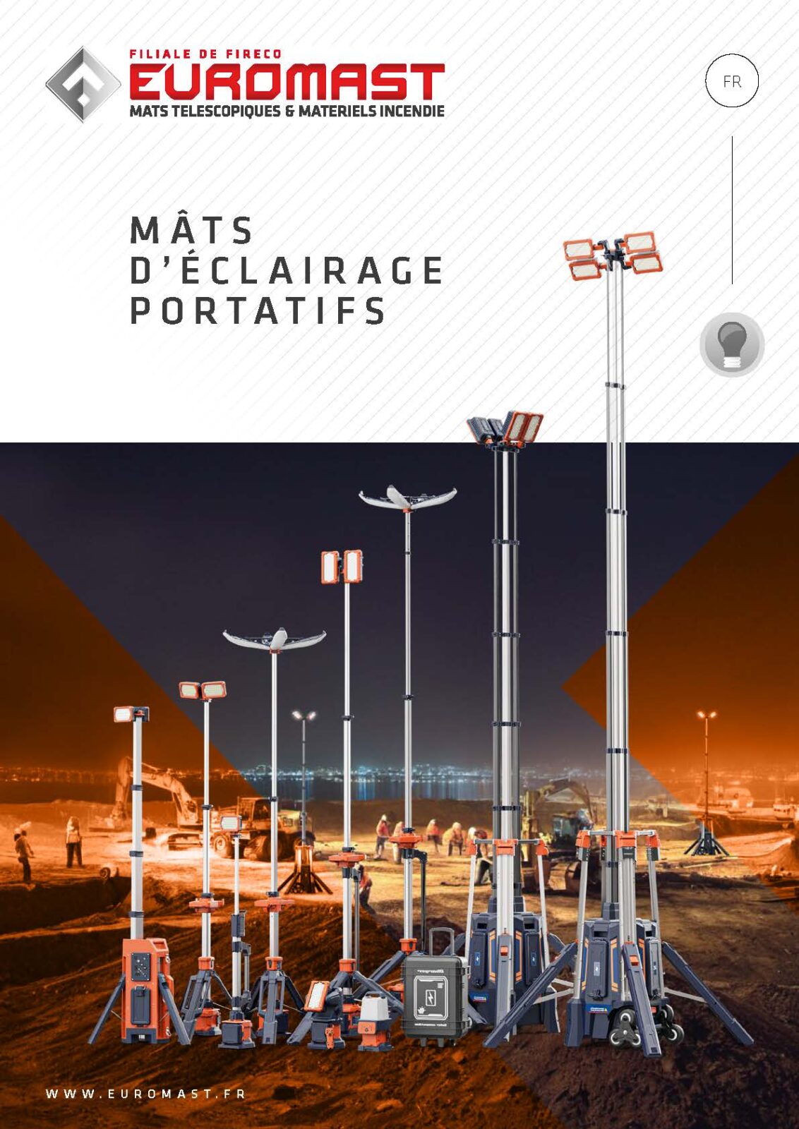 Mâts d'éclairage portatifs sur batterie